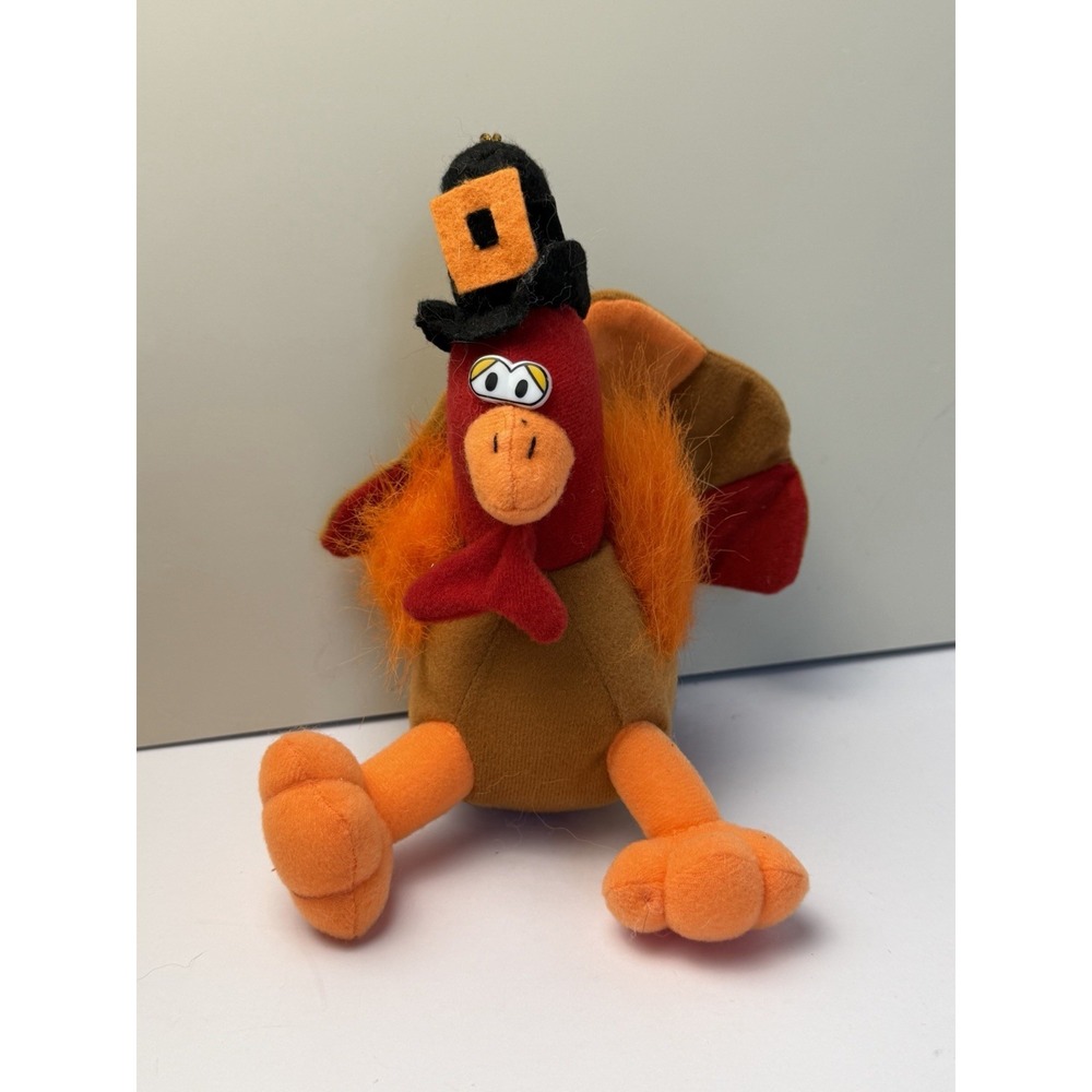 Plush Turkey 7" Top Hat Fuzzy Wings Orange Legs Best Made Toys Limited Vintage